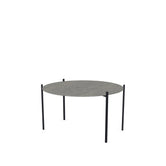 Coffee Table Leo Medium, black powder-coated steel frame with Dekton Grafite top