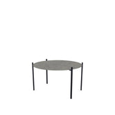 Coffee Table Leo Small, black powder-coated steel frame with Dekton Grafite top