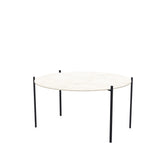 Coffee Table Leo Large, black powder-coated steel frame with Dekton Grigio top