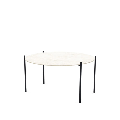 Coffee Table Leo Large, black powder-coated steel frame with Dekton Grigio top