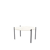 Coffee Table Leo Small, black powder-coated steel frame with Dekton Grigio top
