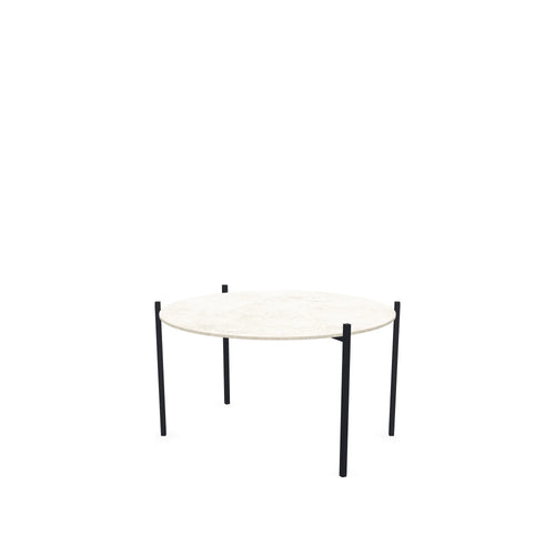 Coffee Table Leo Small, black powder-coated steel frame with Dekton Grigio top