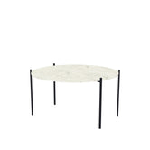 Coffee Table Leo Large, black powder-coated steel frame with Dekton Sabbia top