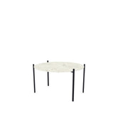 Coffee Table Leo Small, black powder-coated steel frame with Dekton Sabbia top