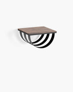 Étagère murale Lisa - Noir - Chêne foncé - Cuir Jade black