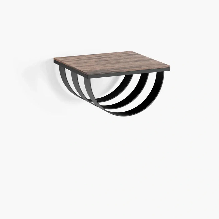 Floating Bedside Table Lisa – Black Frame – Dark Oak