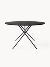 Dining table Luna - Black Frame - Black oak Wood Top
