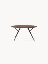 Dining table Luna - Black Frame - Dark oak Wood Top