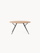 Dining table Luna - Black Frame - Oak Wood Top