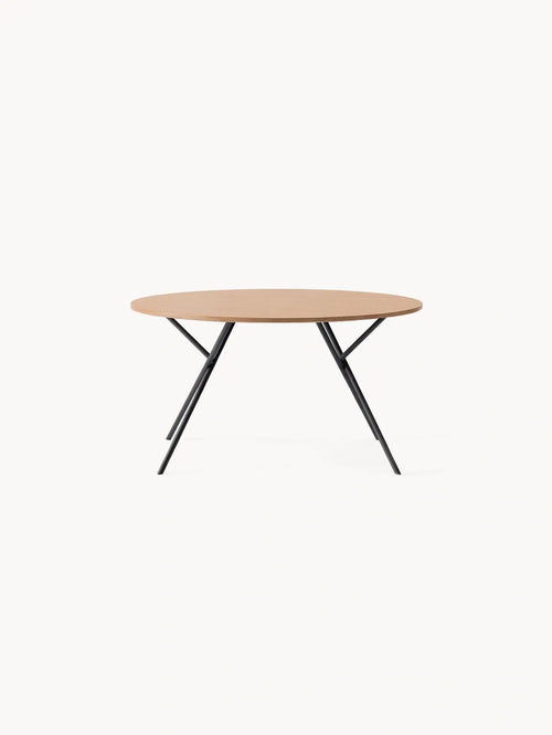 Dining table Luna - Black Frame - Oak Wood Top