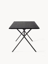 Dining table Melker - Black Frame - Black oak Wood Top