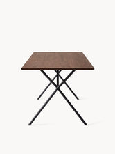 Dining table Melker - Black Frame - Dark oak Wood Top
