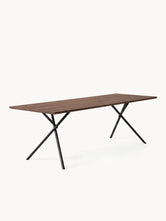 Dining table Melker - Black Frame - Dark oak Wood Top