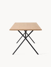 Dining table Melker - Black Frame - Oak Wood Top