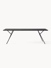 Dining table Melker - Black Frame - Black oak Wood Top