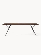 Dining table Melker - Black Frame - Dark oak Wood Top