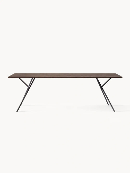 Dining table Melker - Black Frame - Dark oak Wood Top