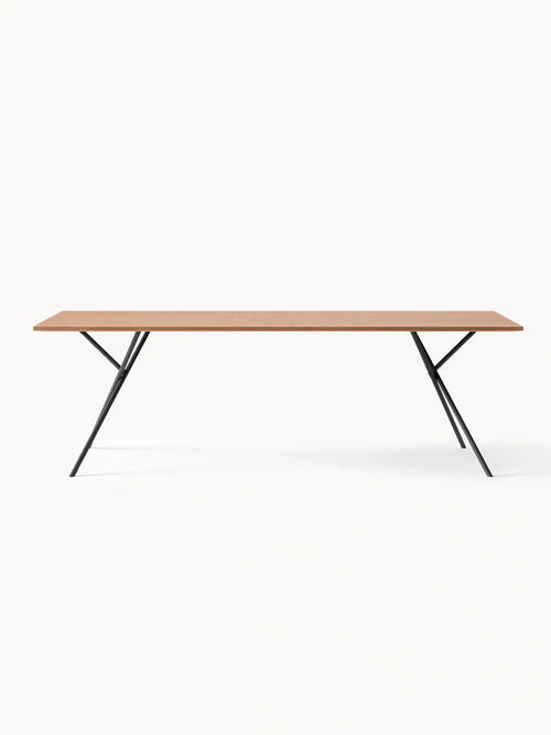 Dining table Melker - Black Frame - Oak Wood Top