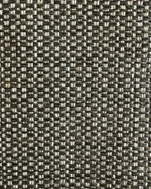 Close-up of Dusk outdoor olefin fabric, a solution-dyed weave in mixed grey tones