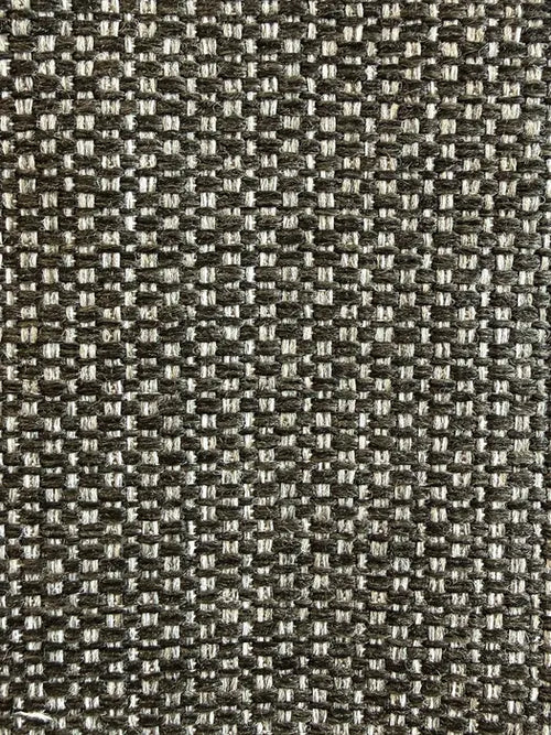 Close-up of Dusk outdoor olefin fabric, a solution-dyed weave in mixed grey tones
