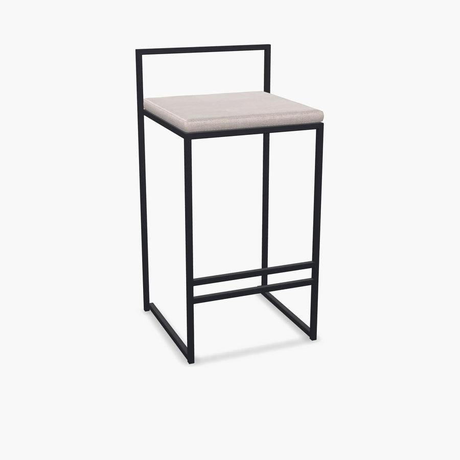 Outdoor Bar Stool Tora – Black Frame – Oat Cushion
