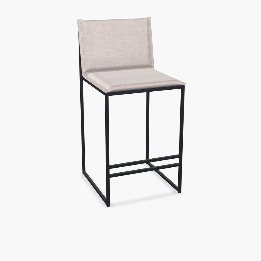 Outdoor Bar Stool Valter – Black Frame – Oat Cushion