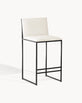 Philip Bar stool - Black - Ivory leather