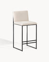 Philip Bar stool - Black - Ivory bouclé