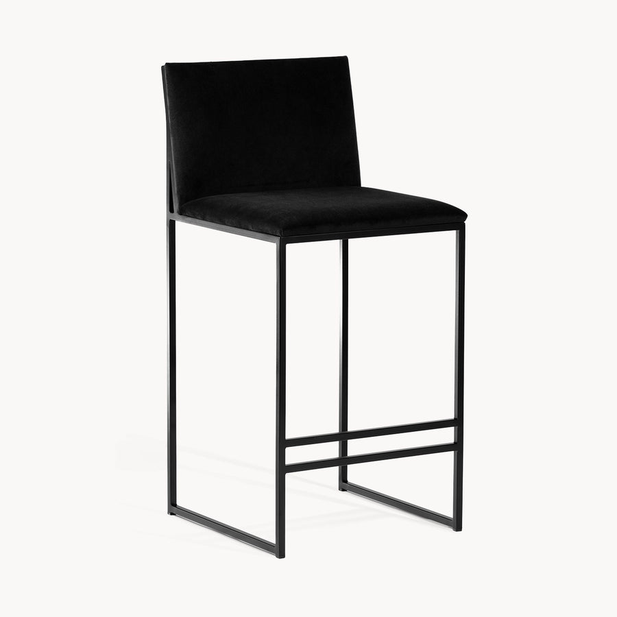 Counter & Bar Stool Philip – Black Frame – Jade Black Velvet