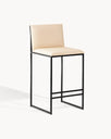 Philip Bar stool - Black - Sand leather