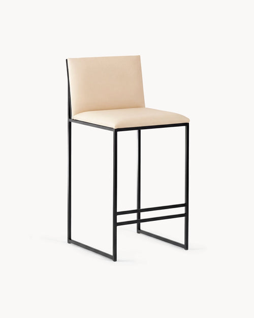 Barstol Philip - Svart - Sand läder