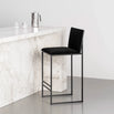 Philip bar stool in black frame with black velvet seat, ideal for modern interiors and comfort.