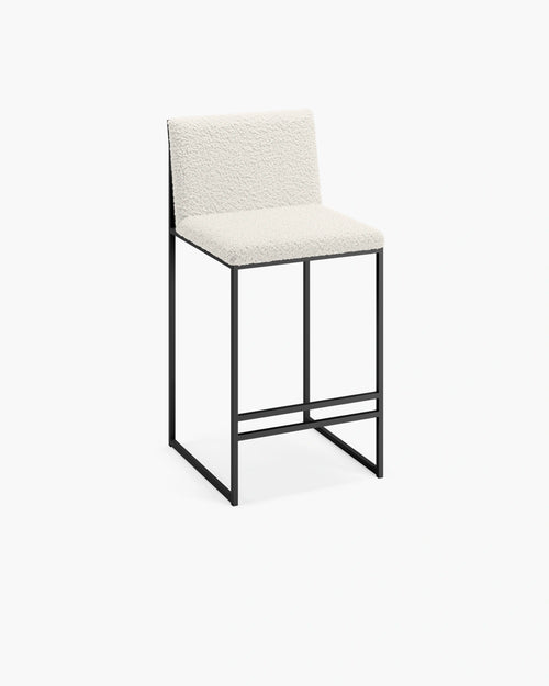 Philip Bar stool - Black - Ivory bouclé
