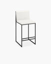 Tabouret de bar Philip - Noir - Cuir ivory