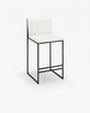 Philip Bar stool - Black - Ivory leather