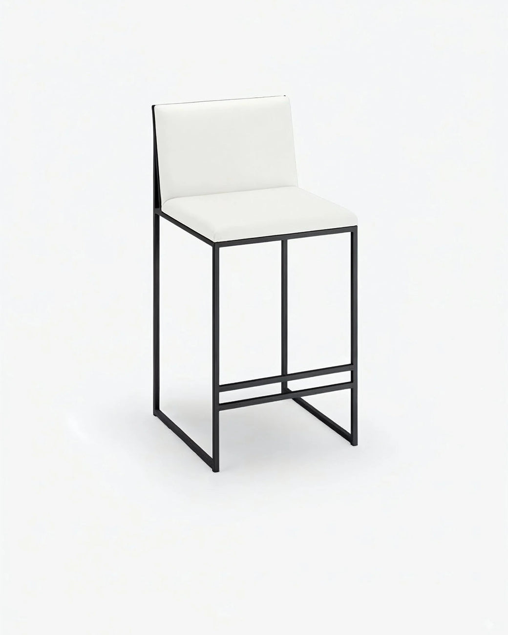 Philip Bar stool - Black - Ivory leather