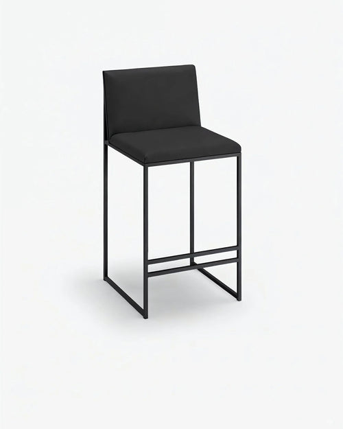 Philip Bar stool - Black - Jade black leather