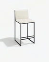 Philip Bar stool - Black - Sand leather