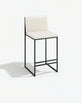 Philip Bar stool - Black - Sand leather