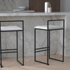 Freja Bar stool - Black - Ivory leather
