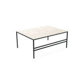 Coffee Table Anton Large, black powder-coated steel frame with Dekton Grigio top