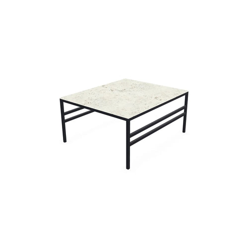Coffee Table Anton Small, black powder-coated steel frame with Dekton Sabbia top