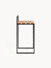 Outdoor Bar Stool Saga – Black Frame & Teak