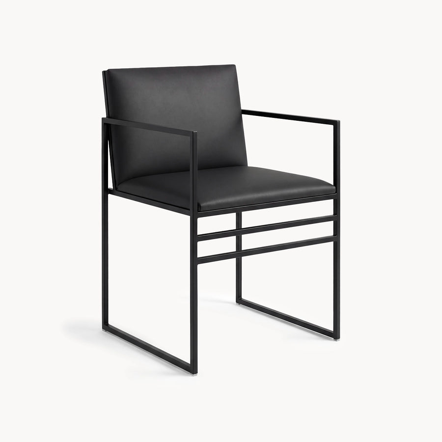 Dining Chair Sella – Black Frame – Jade Black Leather