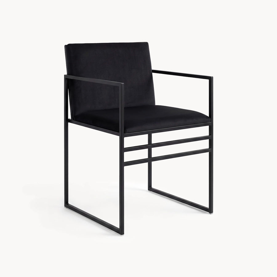Esszimmerstuhl Sella – Gestell Schwarz – Jade Black Samt