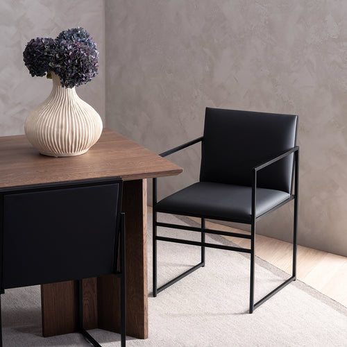 Sella Dining chair - Black - Jade black leather