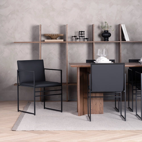 Sella Dining chair - Black - Jade black leather