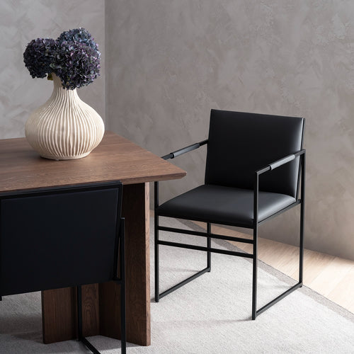 Sella Dining chair - Black - Jade black leather - Jade black