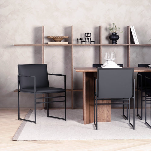 Sella Dining chair - Black - Jade black leather - Jade black