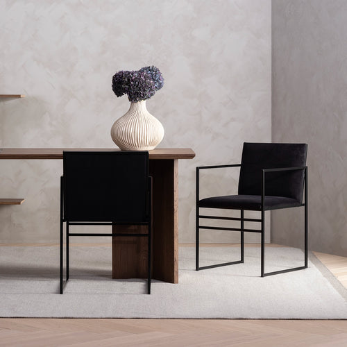 Sella Dining chair - Black - Jade black velvet